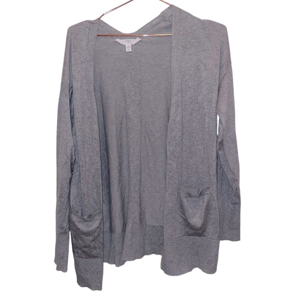 Time And Tru Women’s Grey Cardigan open front Sweater size medium